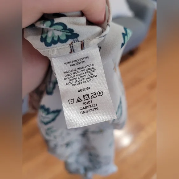 Loft floral blouse short sleeve high low XL - Picture 7 of 8